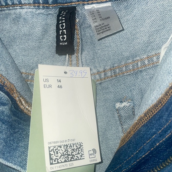 New With Tags /H&M Demin Wide Leg Jeans , size 14 - Picture 5 of 5